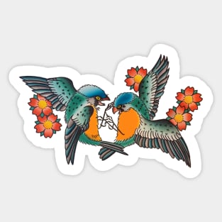 Battling Birds Tattoo Design Sticker